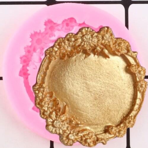 Flower Wreath Border Silicone Mold Wedding Cake Decorating Tools Fondant Chocolate Molds Candy Resin Clay Moulds Frame Cookie
