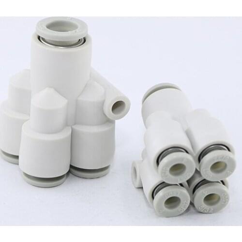 SMC type white KQ2UD06-08 variable diameter equal diameter five-way pneumatic air pipe joint pneumatic component