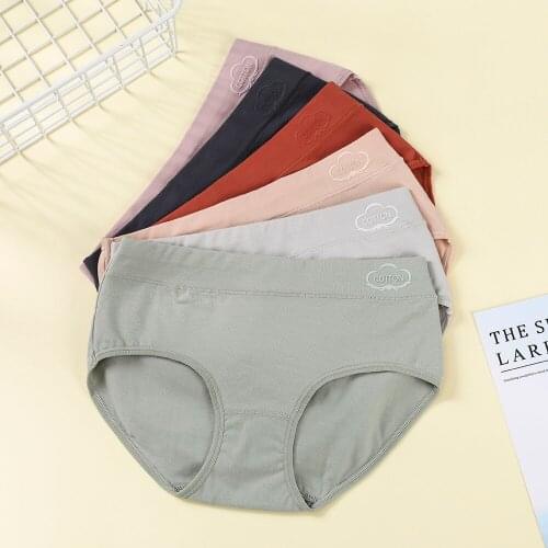 M-XXL 6 Colors Cotton Panties Women Seamless Briefs Simple Mid-Rise Sexy Lingerie Girl Panty Breathable Female Underwear