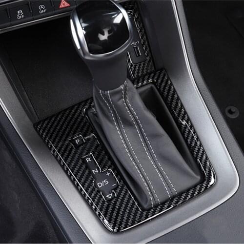 Carbon Fiber Color Center Console Gear Shift Panel Decoration Cover Trim Stickers For Audi Q3 2019 LHD ABS Car Styling