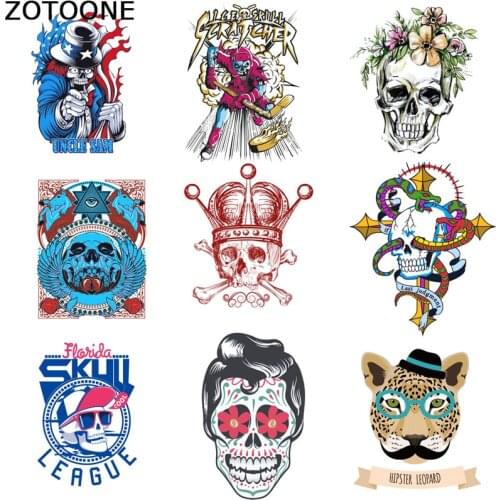 ZOTOONE Skull Cartoon Patch Clothing Patterns Heat Transfer Grade A Powder DIY Individual T-shirt Lion Hot Printing Sticker D