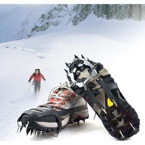 1 Pair 18 Teeth Anti-Slip Ice Snow Gripsse Shoe Boot Traction Cleat Spikes Crampon