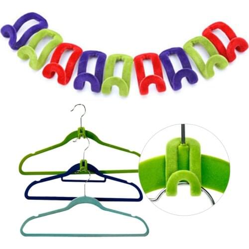 1pc/10Pcs Flocking Hooks for Clothes Hanger Closet Organizer Travel Clothes Hanging Organizer Coat Hooks