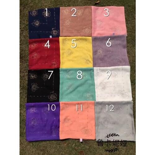 12 pieces/lot) 2017 new design rhinestones muslim square hijab,women square scarf ML0125