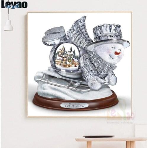 5D DIY Art Christmas Snowman Crystal Ball full drill diamond Paintings New Year Decor cross stitches Mosaic Diamond Embroidery