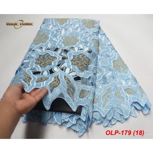 African Lace Fabric High Quality French Organza Lace Fabric 2019 New Arrival Sequins Lace Fabric For Wedding Dress OLP-179