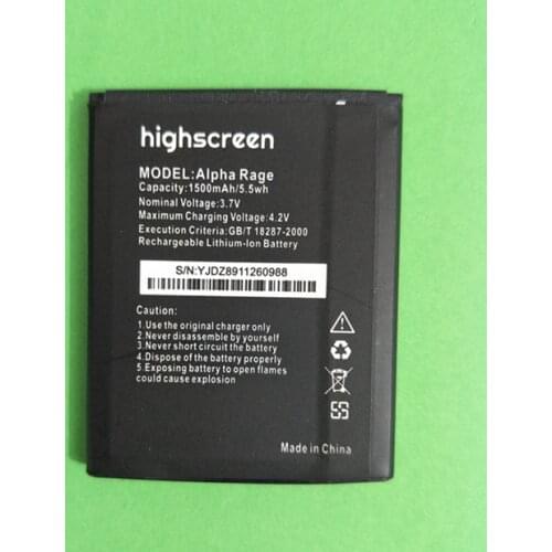 AZK New High Quality 1500mAh Alpha Rage Battery for Highscreen Alpha Rage smart phone Parts Accumulator in stock