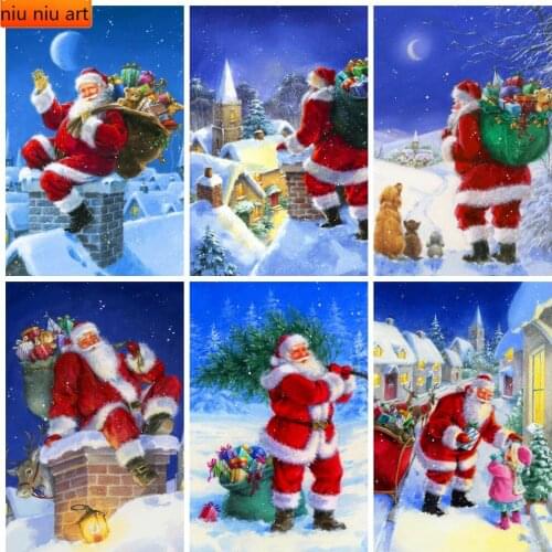 Diamond Painting Santa Claus Full Square Rhinestone Kit 5D Diamond Embroidery Cartoon Mosaic Winter Christmas Decoration