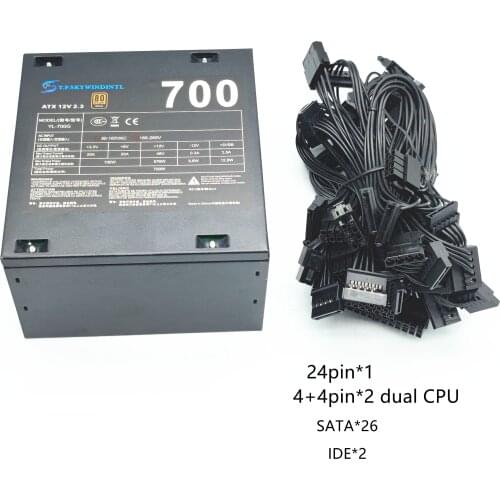 26 SATA Chia PSU PC Source Computer ATX Power Supply PC Rated 700W Bitcoin Miner ETH Mining Machine Mining for Bitcoin