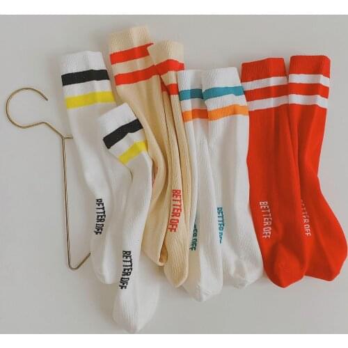 Children Knee High Socks With Inscriptions Print For Girl Boys Kid Toddlers Teen Baby Cute Funny kawaii Anime Tube Long Sock New