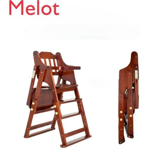 Baby Dining Chair Childrens Dining Table and Chair Solid Wood Multifunctional Adjustable Folding Dining Seat