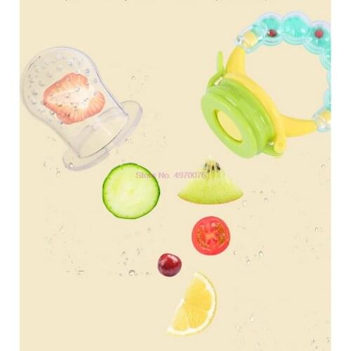 DHL 200pcs Fresh Food Nibbler Baby Pacifiers Feeder Cartoon Kids Fruit Feeder Nipples Baby Supplies Nipple Teat Pacifier Bottles