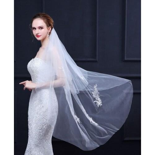 Simple Veil Wedding Ivory Veil for Bride Two Layers Cut Edge Short Bridal Veil Wedding Accessories with Comb