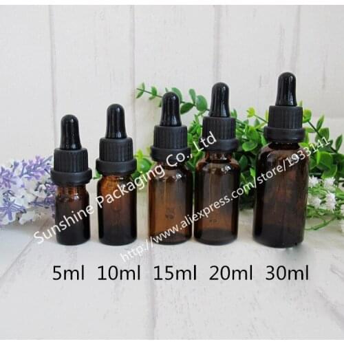 Hot sale 200 x 15ml Amber Glass Dropper Bottle,15cc Empty Bown Glass Essential Oil Bottle With Tamper Evident Dropper