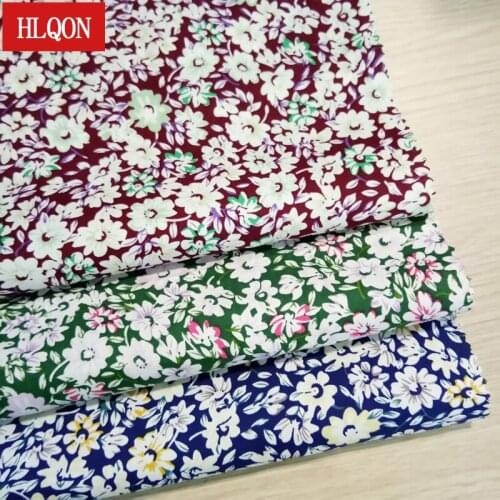 HLQON cotton printed small flower fabric used for Quilting sewing Textile women dress clothing skirt shoe by 100x150cm