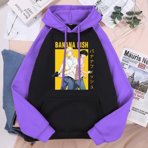 Banana Fish Ash Lynx Anime Print Women Hoodie Personal Loose Hoody Harajuku Trendy Streetwear Comfort Fleece Woman Rgalan Hooded