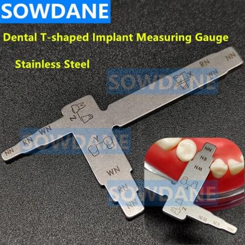 1 piece Dental Implant Measure Ruler for Interdental Distance Implant Locating Caliper T shape Measuring Gauge Measuring Ruler