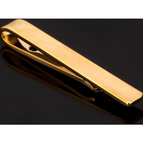 Fine Jewelry Mens Accessories Formal Classy Simple gold color Tie Bar Clasp Clip Pin Men Rhinestone Business Small Ties Clips
