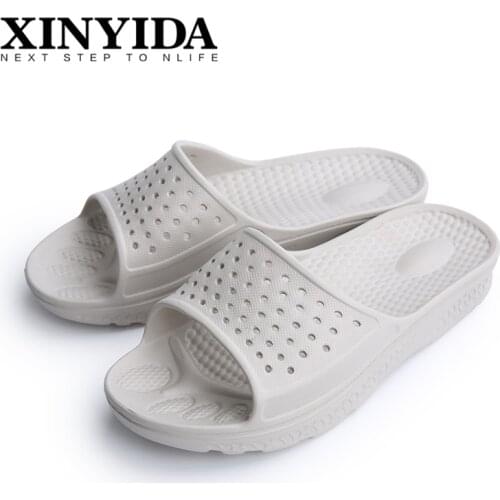 Big Plus Size 39-50 Summer Men Slippers Indoor Floor Non-slip Breathable Home Shoes Fashion Lightweight Bathroom Bath Snadlas