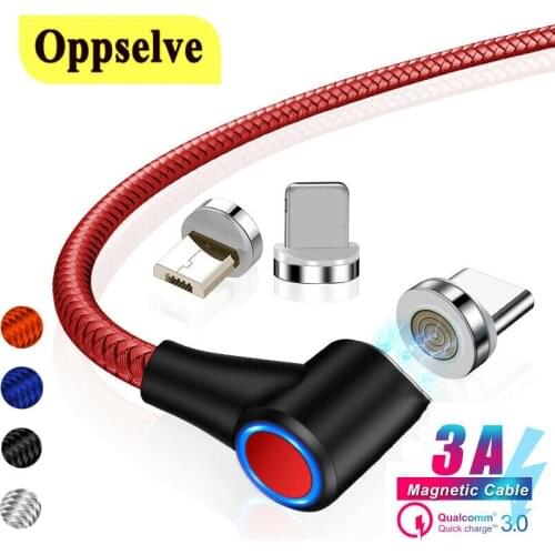 Oppselve Magnetic Micro USB Cable For iPhone Samsung Fast Charging Data Wire Cord Magnet Charger USB Type C Mobile Phone Cables