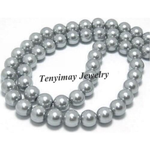 Fashion 12mm Silver Grey Imitation Pearl, DIY Loose Beads Free Shipping