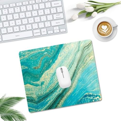 Mouse pad Square Marble Design Anti-Slip Rubber Mousepad with Stitched Edges for Office Gaming Laptop Computer PC Men Women GIRL