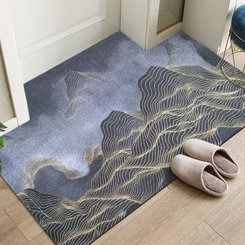 New Silk Loop Entrance Door Mat Carpet European Style Home Hallway Door Mat Anti-slip Mat Living Room Mat PVC Custom Mat Carpet