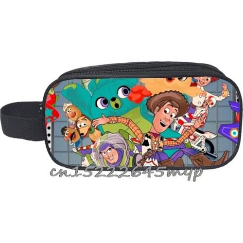 Toy 4 Story Pencil Case Cute Canvas Zipper Pencil Bag Pencil Box Cosplay Pen Pencil Case Cosmetic Makeup Stationery Bag Gift