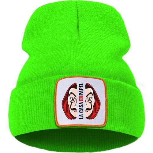 La Casa De Papel Printed Wool Thick Beanie Hat Warm Hot Sale Winter Hat Solid Color Simple Knitted Hats Quality Comfort Cap