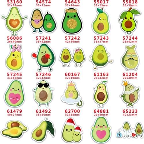 DIY Craft Supplies Sewing Accessories Cartoon Avocado Printed Planar Resins Mold 30 Pieces. PR-53160