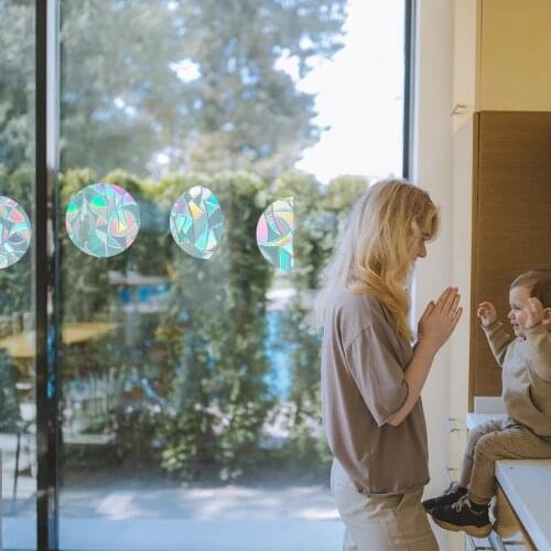 PVC Static Paste Glass Mirror Sticker Rainbow Maker Prism Wall Stickers Window Film Home Decoration Accessories For GirlsBedroom