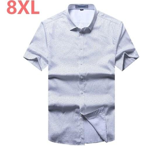 Plus size 8XL cotton New Arrival Men Shirt Fashionable Casual Male Brand Clothing Printed Loose Camisa Social Masculina