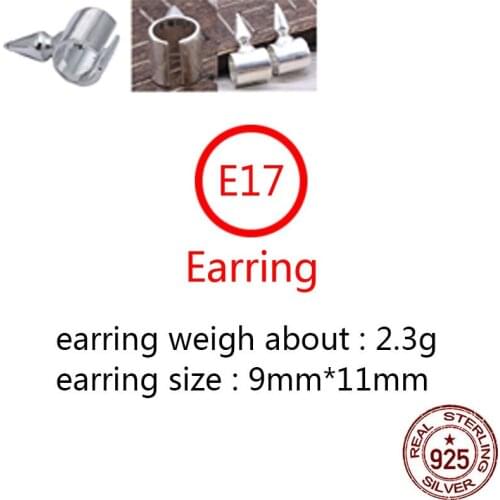 E17 S925 sterling silver earrings personality retro punk hip-hop style willow nail letters ear clip shape popular jewelry hot