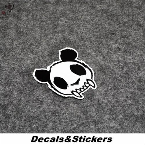 NO.L171 Panda Skull Cartoon 3M Reflective Modified Stickers Car Glass Waterproof MOTO GP Decals Racing Motorcycle