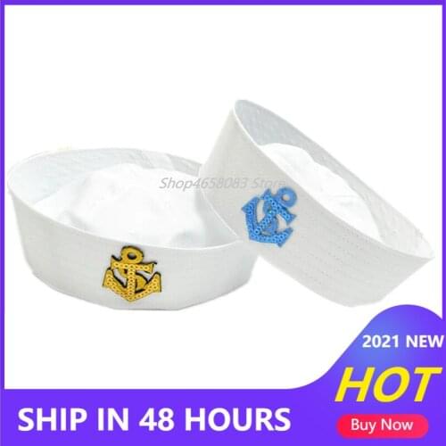Navy Hat Cap Military Hats Stage Performing Double Flags and Arrows White Sailor for Adult Kids Doughboy Hat