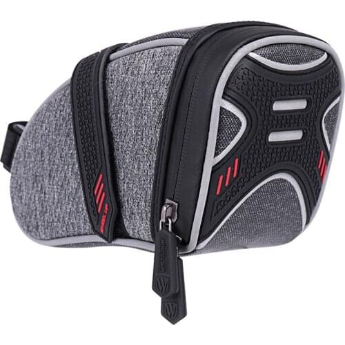 Bicycle Rainproof Reflective Saddle Bag Safety Cycling Bike With Ligh Hook Tube Rear Tail Seatpost Bag Bike Accessories PU Edge