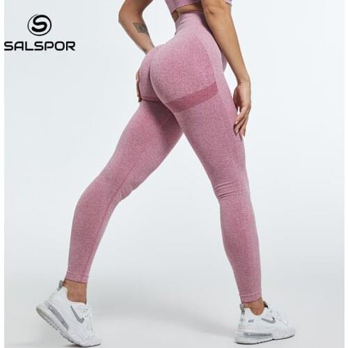 SALSPOR Women Fashion Push Up High Waist Fitness Leggings Ladies Seamless Legging Sexy Bubble Butt Gym Feamle Tights