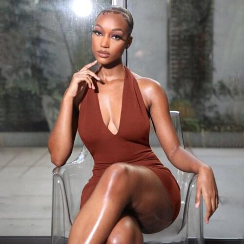 Sexy Summer Dress 2021 Slim Deep V Neck Dresses For Women Sleeveless Bow Bandage Backless Mini Dress Party Officewear Vestidos