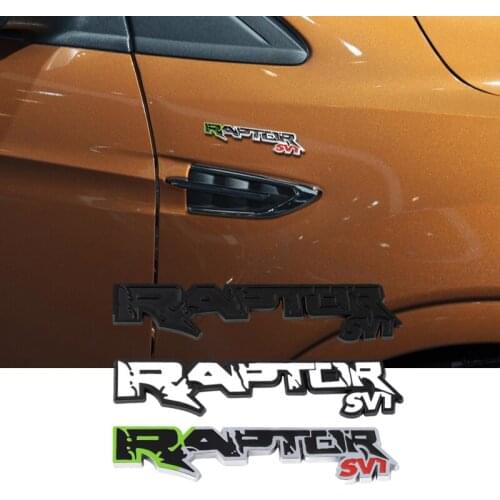 Car Styling Aluminum Alloy for RAPTOR SV1 Logo Decoration Car Sticker for Ford F150 Mondeo Gt500 Auto Tailgate Body Badge Decal