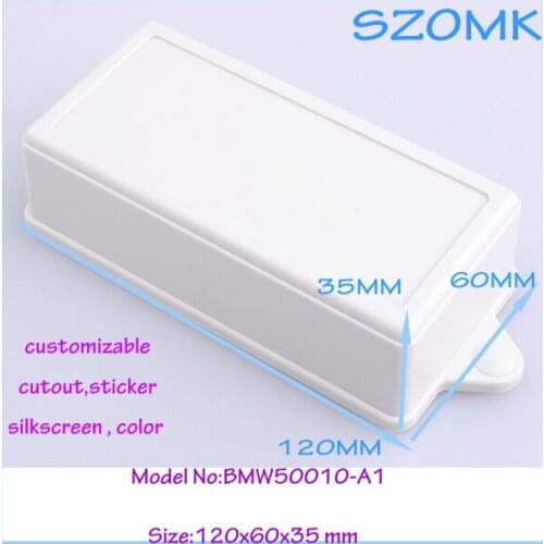 10 pcs/lot free shipping plastic enclosure box for electronic wall mount abs plastic box black junction box 120*60*35mm