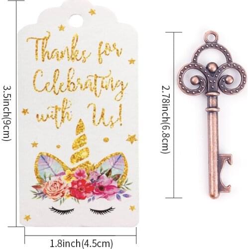 100pcs Wedding Souvenirs Skeleton Bottle Opener + Tags Vintage Wedding Favors and Gifts for Guest Party Decoration Favors Box