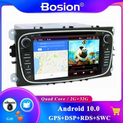2 Din Capacitive Screen Android 10.0 Car DVD Navigation For Ford Mondeo S-Max Focus II GPS Radio Wifi 4G Bluetooth Mirror Link