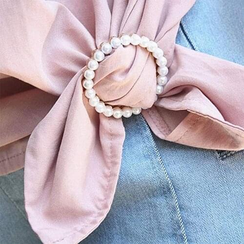 29 Styles T-Shirt Clip Fashion Metal Clip Buckle Women Pearls Round Circle Scarf Ring Waist Buckle Silk Clips Dropshipping