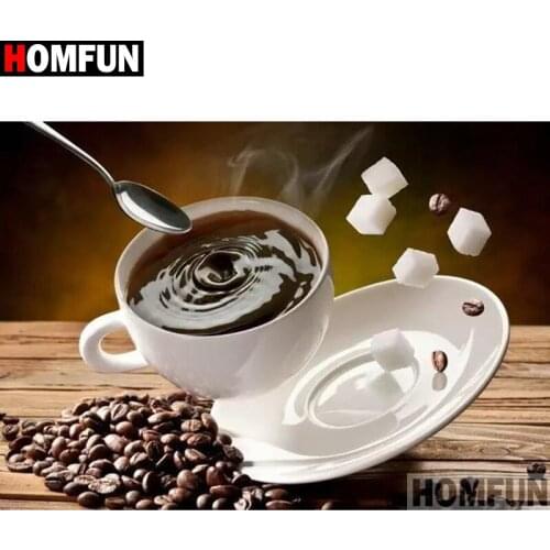 HOMFUN Full Square/Round Drill 5D DIY Diamond Painting "Coffee cup" Embroidery Cross Stitch 3D Home Decor Gift A11695