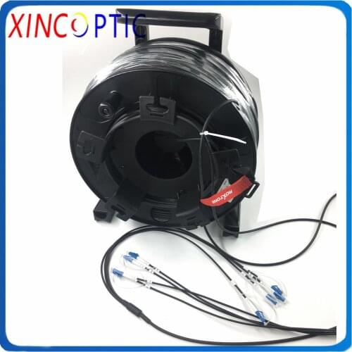 4C LC/ST/FC/SC Armored Patch Cord,4Fibers 4Cores SM 100M 150M 200M 250M 300M Armored Optical Fiber Jumper Cable with PCD310 Reel