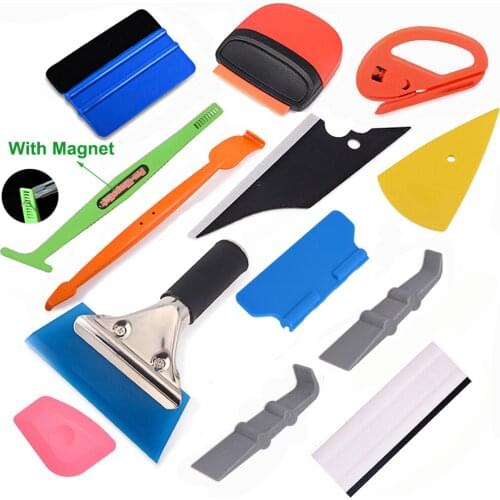 EHDIS Car Accessories Carbon Fiber Vinyl Sticker Decals Film Wrap Car Tool Set Window Wrapping Kit Magnet Squeegee Razor Scraper
