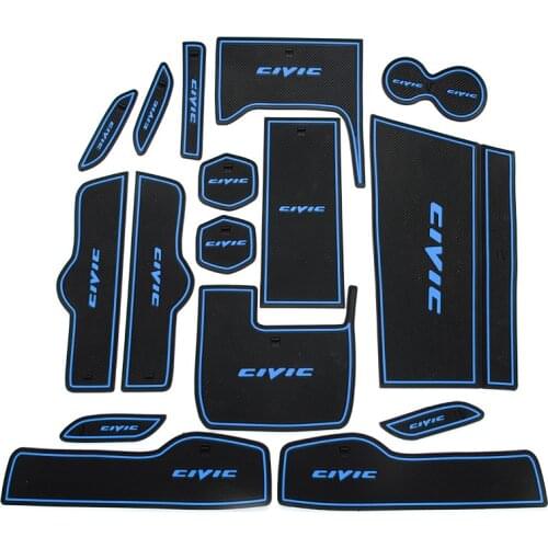Car Cup Mat Door Anti-slip Mat Interior Modification Sticker for Honda CIVIC 2016 2017 2018 2019 2020 Interior Accessories