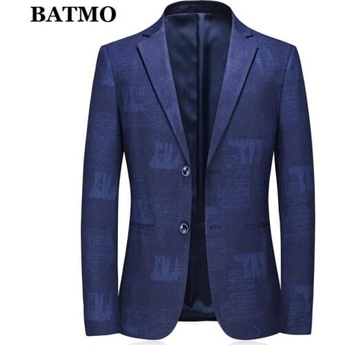 BATMO 2020 new arrival spring printed casual grey blazer men,mens print casual jackets,C652