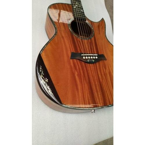 Free shipping all solid european wood guitar GA singlecut florentine armrest 14 frets solid cedar acoustic guitar