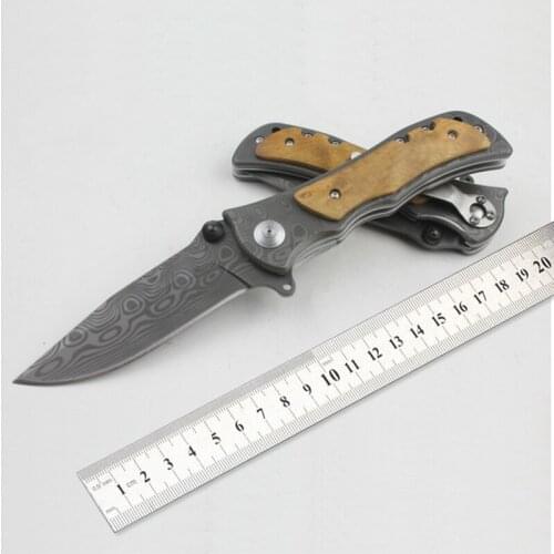 Free shipping Hot knife tiger stripes folding Fruit Tactical Folding Knife Hunting Outdoors Camping EDC Tools